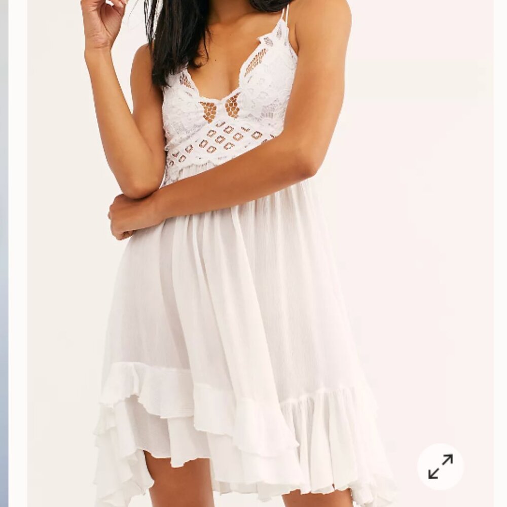 Free People One | Adella Slip Dress in White - S